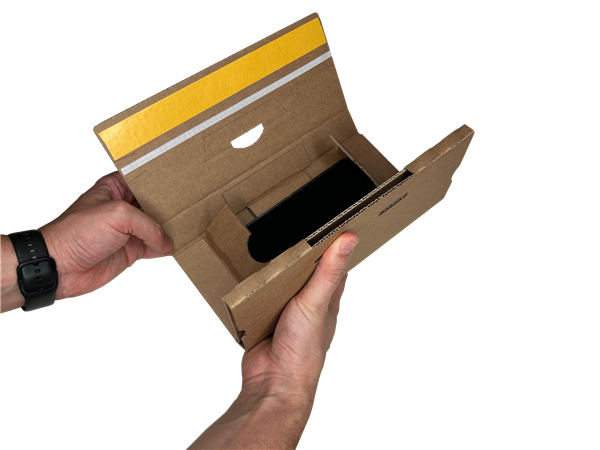 Caja-estuche de cartón para móviles capsa 2in1® e-Flat