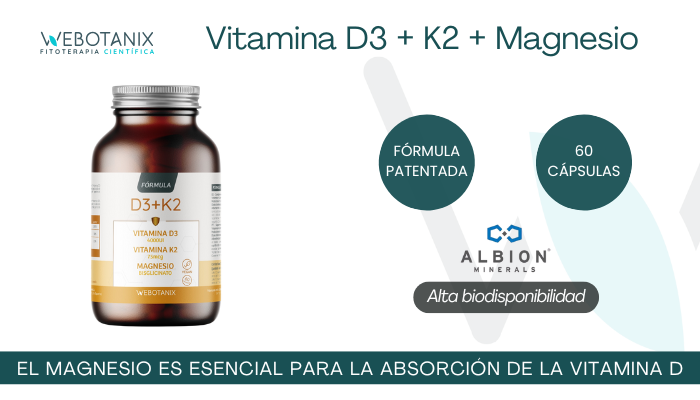 Vitamina D3 + K2 + Magnesio Fórmula